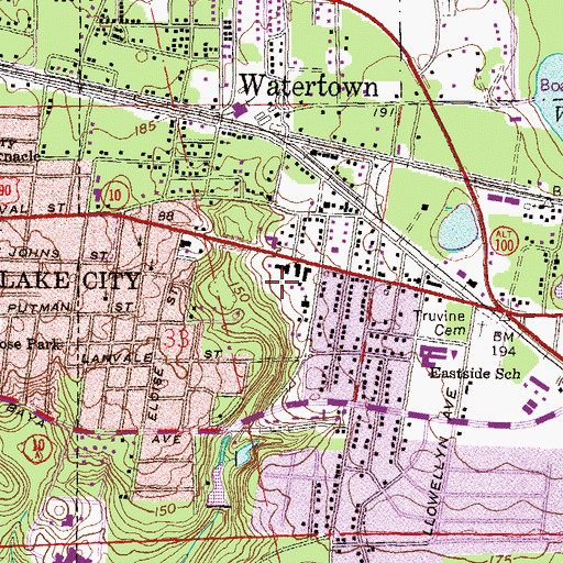 Topographic Map of Oakview Mobile Home Park, FL