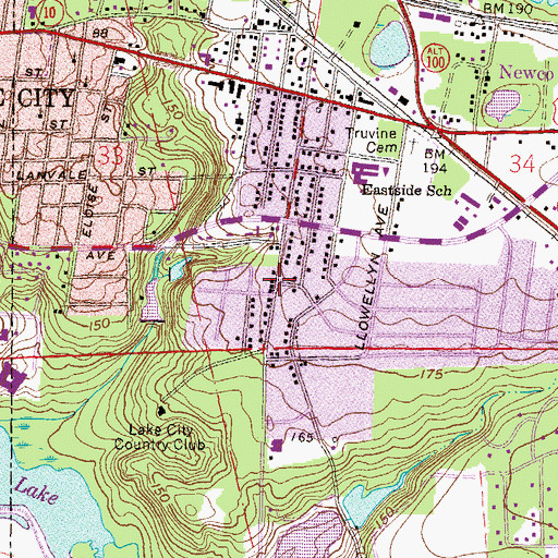 Topographic Map of Luther Thomas Mobile Home Park, FL