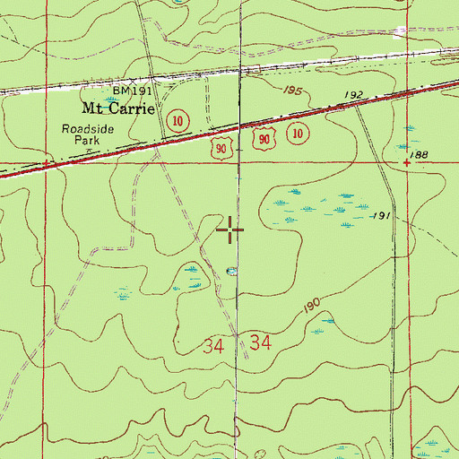 Topographic Map of Columbia Correctional Institution, FL