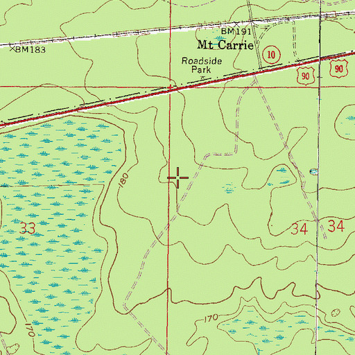 Topographic Map of Columbia Correctional Institution Annex, FL