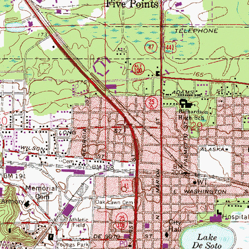 Topographic Map of Church of Faith and Deliverance Through Christ, FL