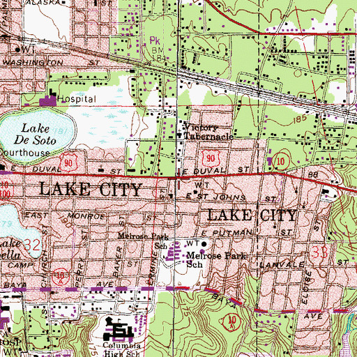 Topographic Map of Church of God of Lake City, FL