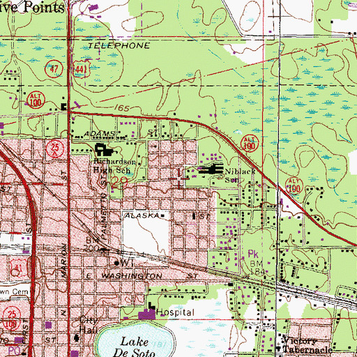 Topographic Map of Day Spring Missionary Baptist Church, FL