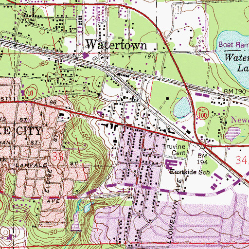 Topographic Map of Eastside Baptist Church, FL