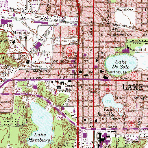 Topographic Map of First Christian Church, FL