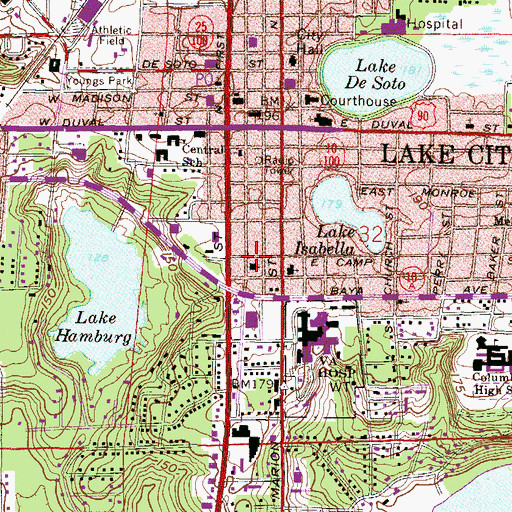 Topographic Map of First Church of the Nazarene, FL