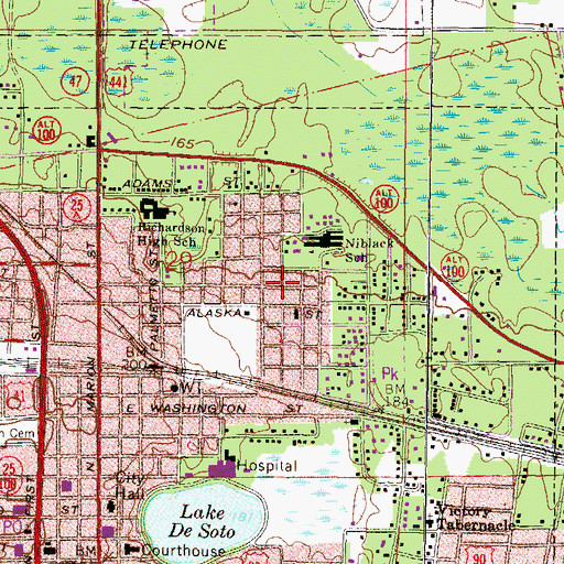 Topographic Map of Grace Holiness Church, FL