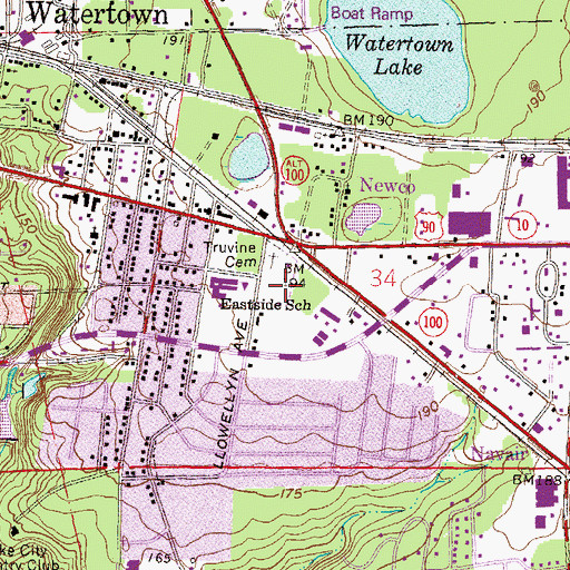 Topographic Map of Lantern Park Baptist Church, FL
