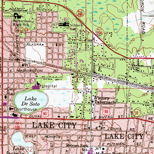Topographic Map of Macedonia Seventh Day Adventist Church, FL