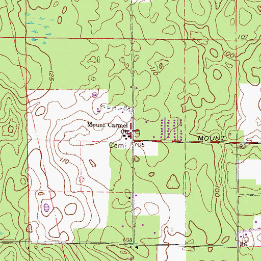 Topographic Map of Mount Carmel Baptist Church, FL