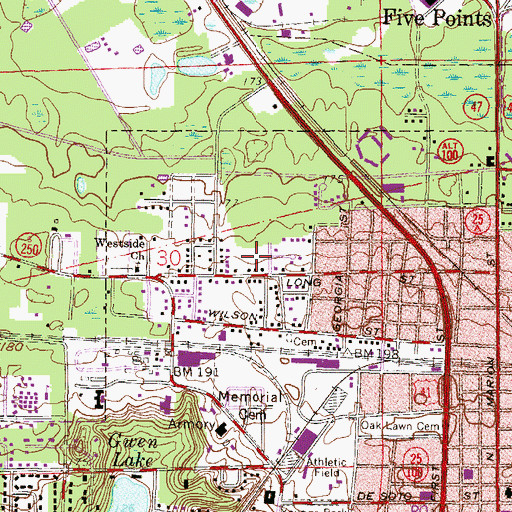 Topographic Map of New Day Spring Missionary Baptist Church, FL