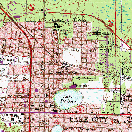 Topographic Map of Olivet Missionary Baptist Church, FL