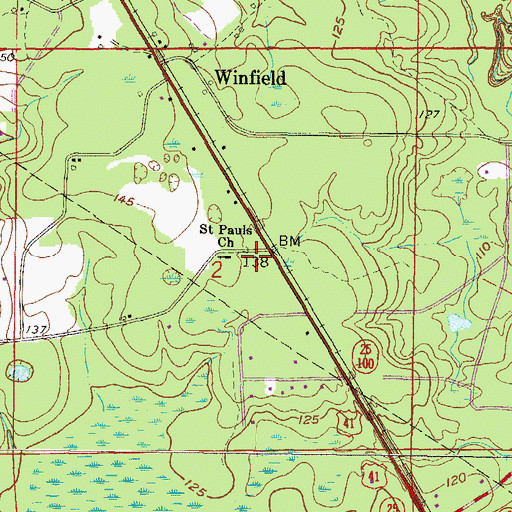 Topographic Map of Saint Paul Missionary Baptist Church, FL