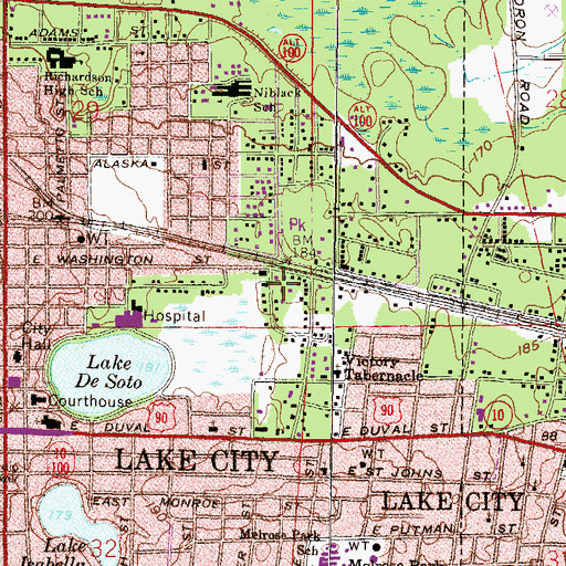Topographic Map of Seventh Day Adventist Church, FL