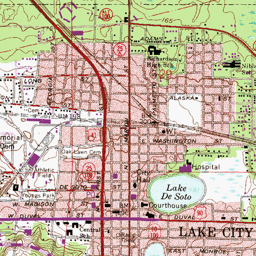 Topographic Map of Shekinah Baptist Church, FL