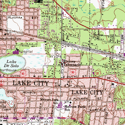 Topographic Map of Souls Harbor Church Of God In Christ, FL