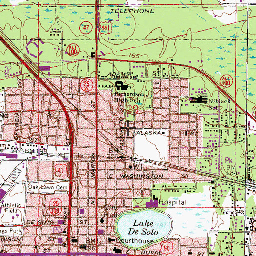 Topographic Map of Trinity United Methodist Church, FL
