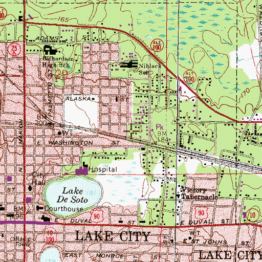 Topographic Map of True Church of God and Unity, FL