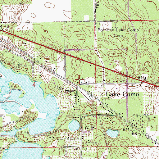 Topographic Map of Lake Como United Methodist Church, FL