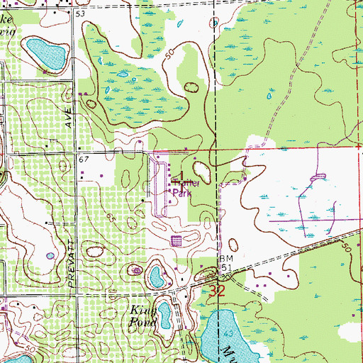 Topographic Map of Lake Helen Villa Mobile Home Park, FL