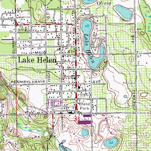 Topographic Map of Lake Helen United Methodist Church, FL
