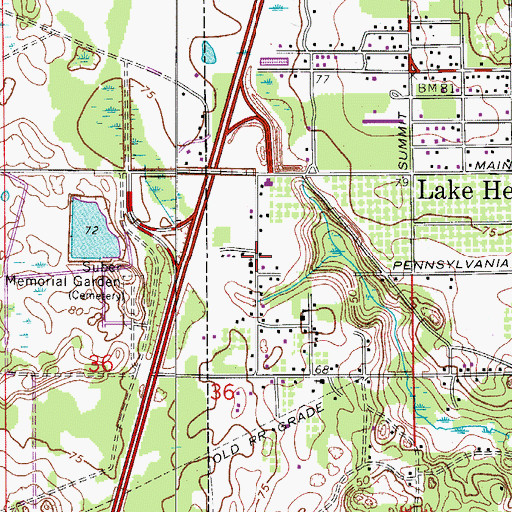 Topographic Map of Mount Zion Baptist Church, FL