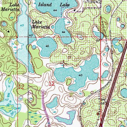 Topographic Map of Ironwood Golf Club, FL