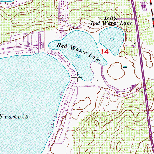 Topographic Map of Lake Redwater Mobile Home Park, FL