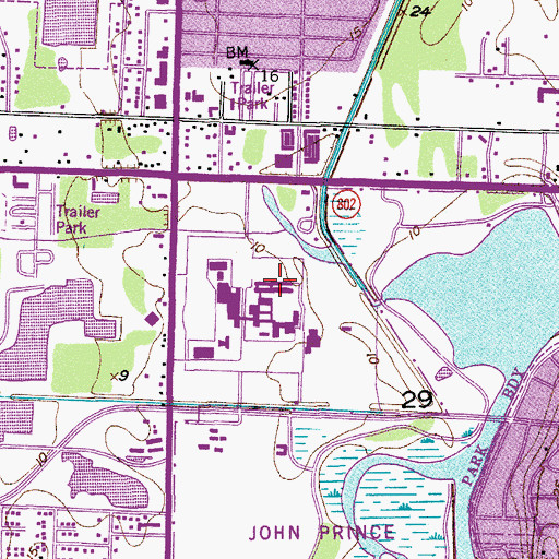Topographic Map of Palm Beach Community College at Lake Worth Science Building, FL