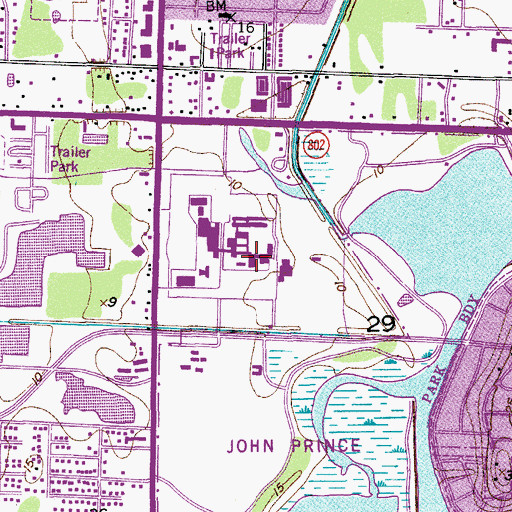 Topographic Map of Palm Beach Community College at Lake Worth Student Activities Center, FL
