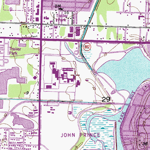Topographic Map of Palm Beach Community College at Lake Worth Student Services Center, FL