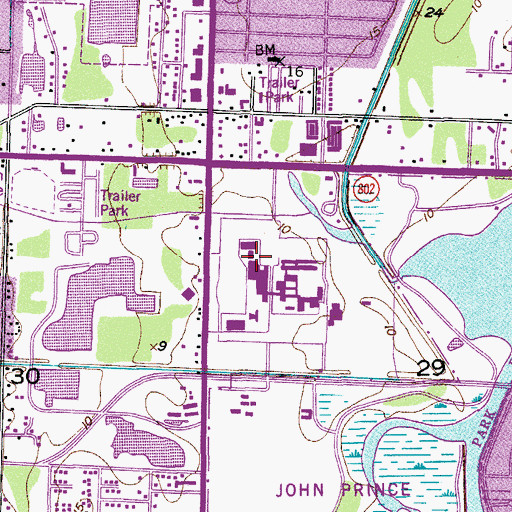 Topographic Map of Palm Beach Community College at Lake Worth Technical Education Building, FL