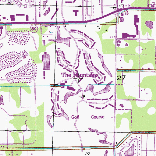 Topographic Map of Jacksonville Golf and Country Club, FL