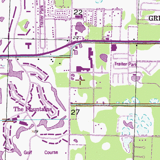 Topographic Map of Greenacres Post Office, FL