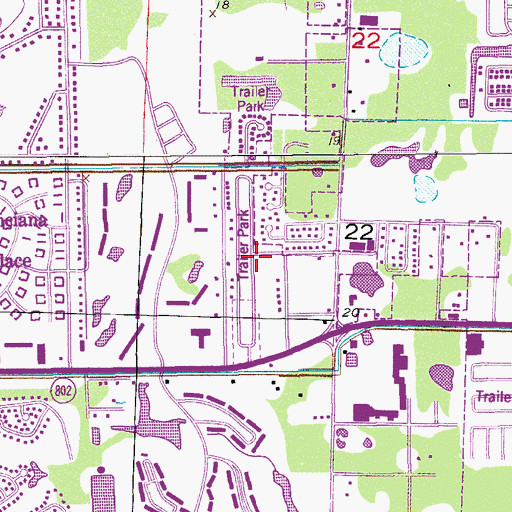 Topographic Map of Briarwood Mobile Home Park, FL