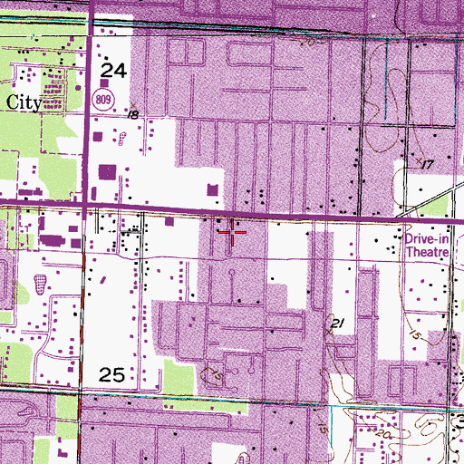 Topographic Map of Coopers Mobile Village, FL
