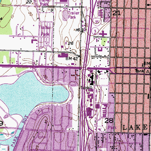 Topographic Map of Holiday Mobile Home Park, FL