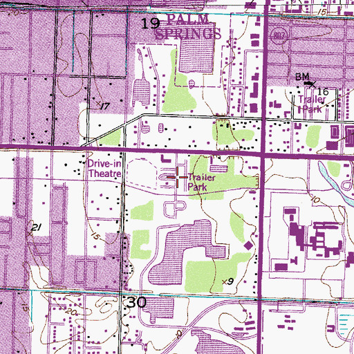 Topographic Map of Mar Mak Mobile Leisureville Mobile Home Park, FL