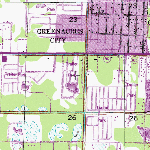 Topographic Map of Mas Verde Mobile Home Estates, FL