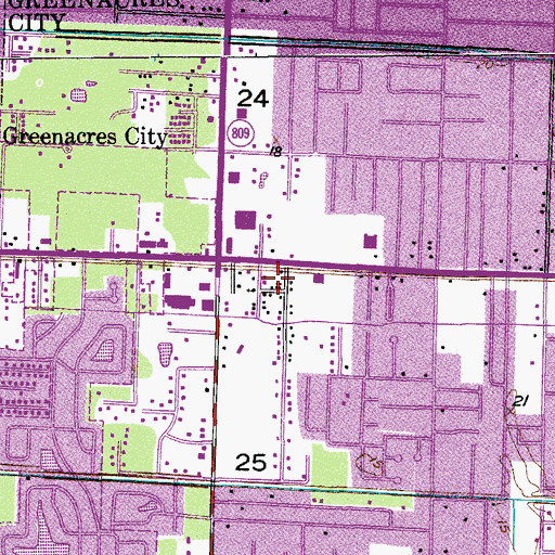 Topographic Map of Tropical Gardens Trailer Park, FL