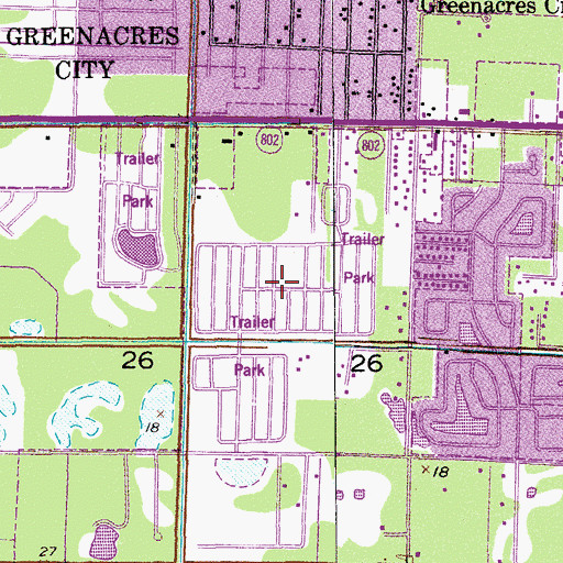 Topographic Map of Lake Worth Village Mobile Home Park, FL