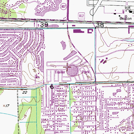 Topographic Map of Lantana Cascade Mobile Home Park, FL