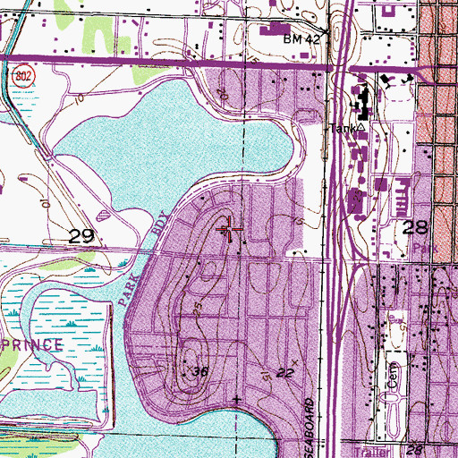 Topographic Map of Orange Grove Mobile Home Park, FL