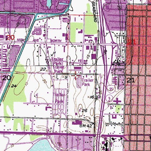 Topographic Map of WWRF - AM (Lake Worth), FL
