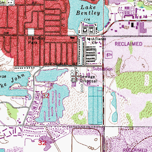 Topographic Map of City of Lakeland Carl Dicks Wastewater Treatment Plant, FL