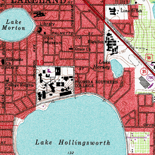 Topographic Map of Florida Southern College Computer Laboratory, FL