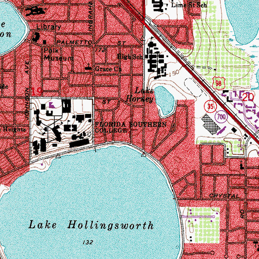 Topographic Map of Florida Southern College Cross Cultural Center, FL