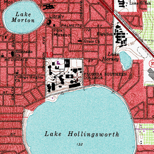 Topographic Map of Florida Southern College Jack M Berry Citrus Building, FL