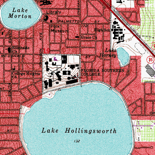 Topographic Map of Florida Southern College Student Housing Building 19, FL