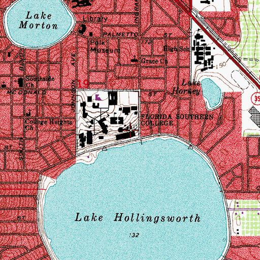 Topographic Map of Florida Southern College Student Housing Building 21, FL